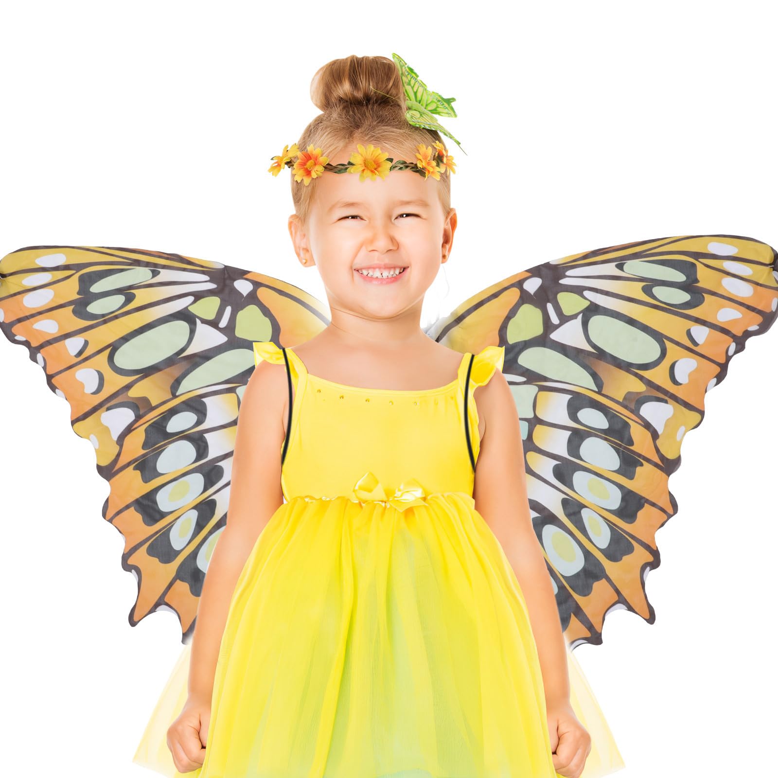 Abaodam 5 Ensembles Cape Ailes de pour Garçon et Filles avec Bandeau, Accessoire de Costume en Tissu, Design Créatif pour Halloween et Séance Photo