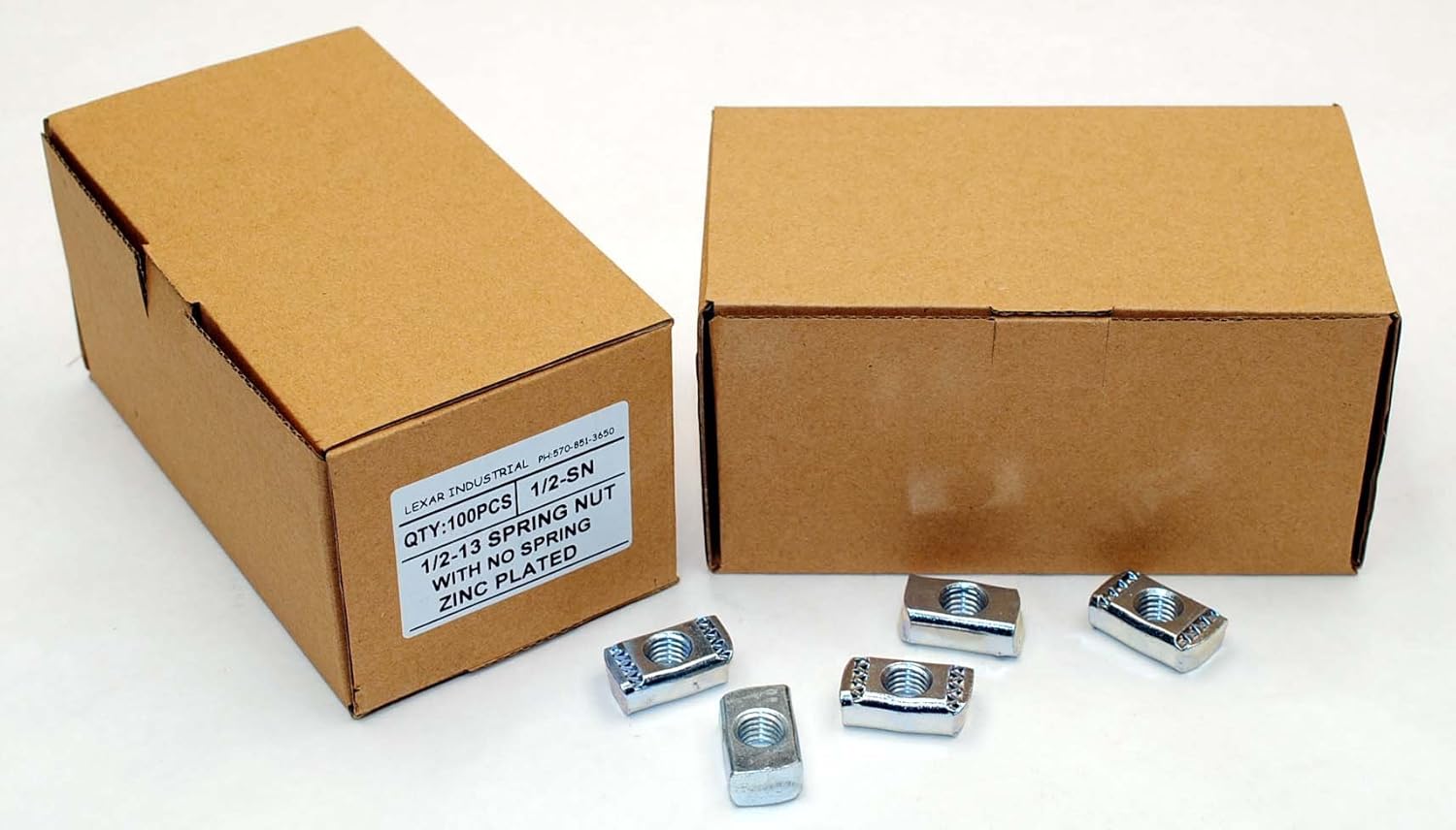 (100) Strut Channel Nuts 1/213 No Spring Zinc Plated Unistrut Nut