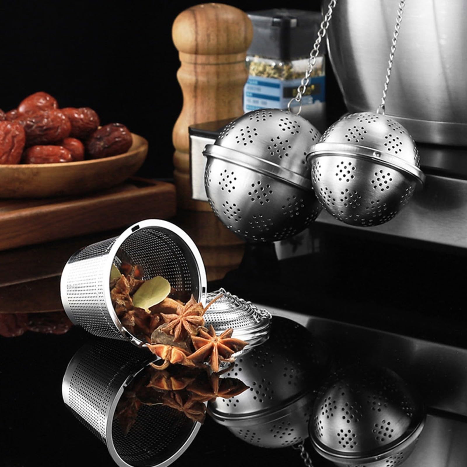 Passoire à Thé Fine Cuillère à Thé Avec Passoire - Long Manche, Crochet Pour Tasse - Filtre Thé Et Café En Acier Inoxydable Cuillere A The