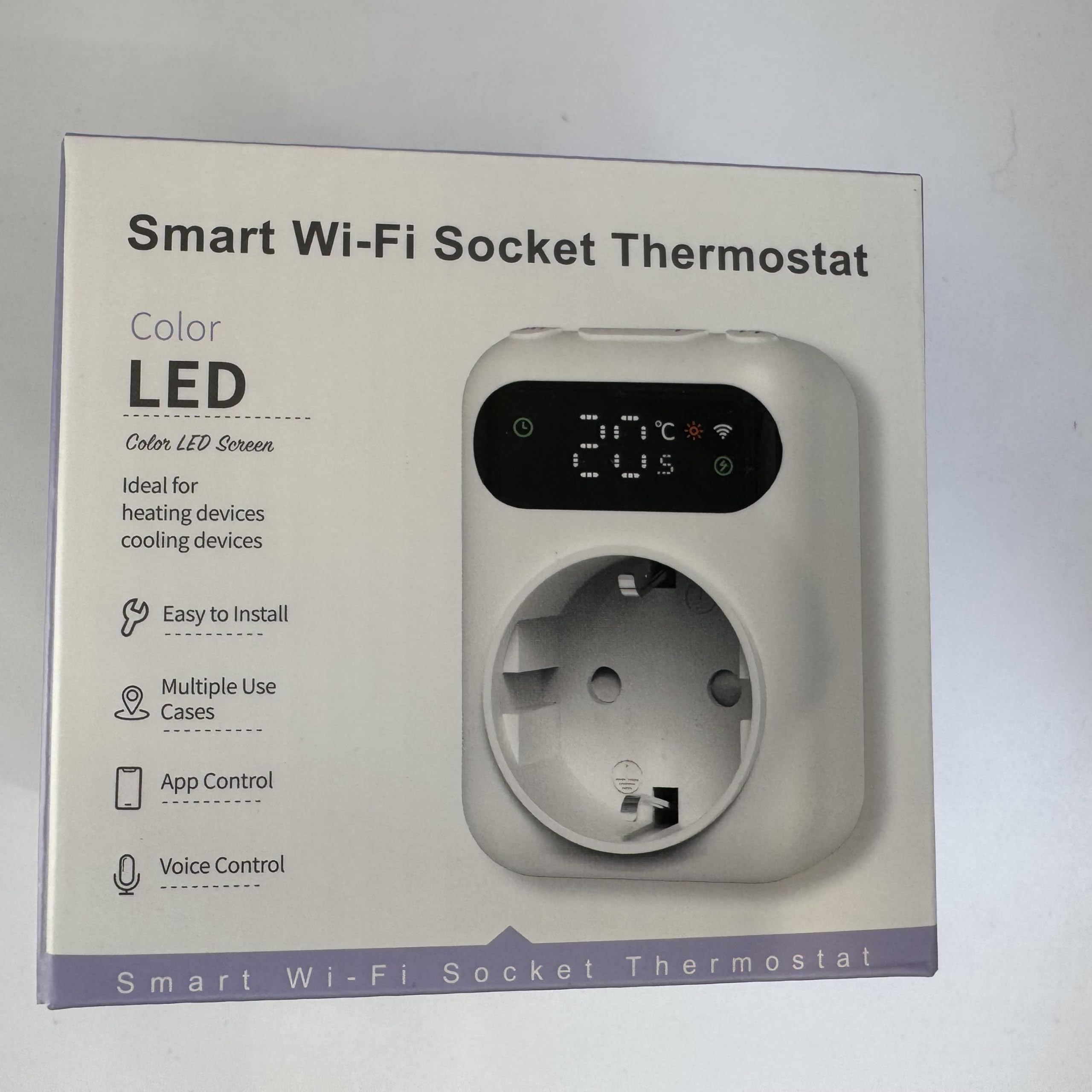 Inteligentne gniazdko termostat Wifi 16A dwa sensory wyświetlacz LED