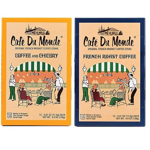 Cafe Du Monde Variedad de café en cápsulas individuales, café y achicoria y tostado francés (24 unidades)