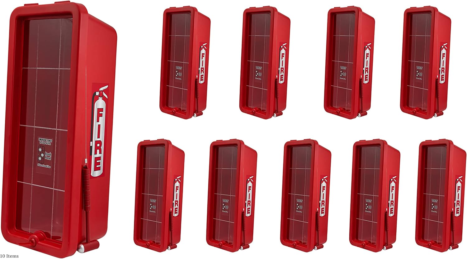 10 Pack! Red SurfaceMounted Fire Extinguisher with Hammer
