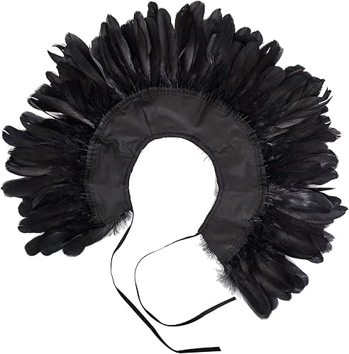 Miniatura 8 de L'VOW Estola de capa de plumas de moda negro blanco beige chal iridiscente