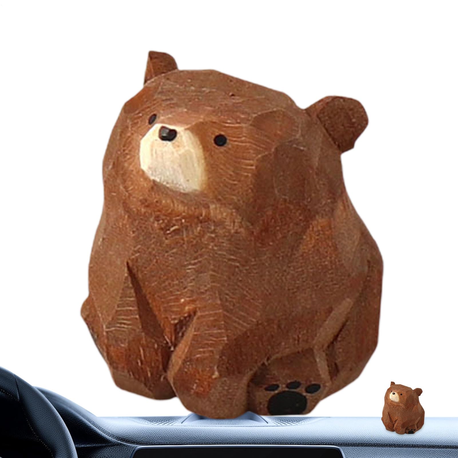 Bear Figurine | Desktop Wooden Bear Ornament | Mini Bears Figurines| Free Standing Tabletop Ornaments Collectible Indoor Outdoor Miniature For Coffee Table, Bookcase