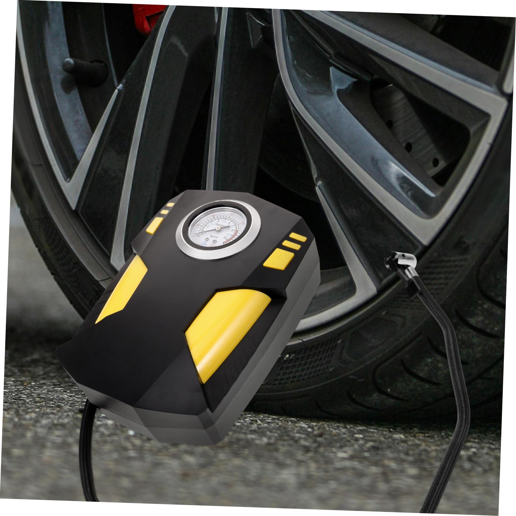 Amosfun Compressore Pneumatici Portatile Display Digitale Intelligente e Gonfiaggio Regolabile, Pompa ad Aria Elettrica per Auto, Motociclo e Bicicletta in ABS, Adatto a Veicoli di Vario