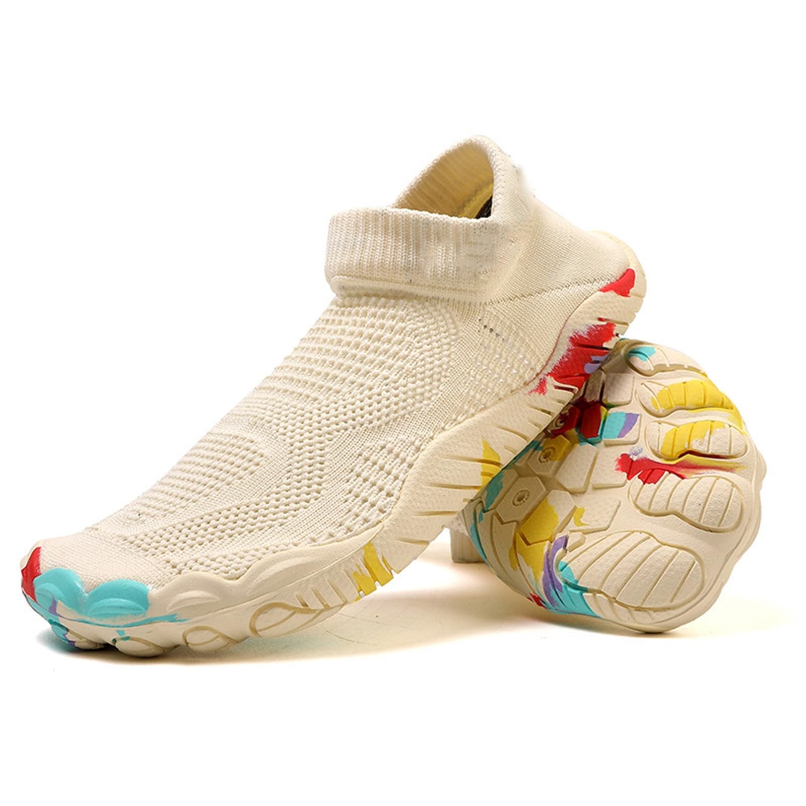 SKFLABOOF Wasserschuhe Damen Barfußschuhe Wasserdicht Schwimmschuhe Weich Leicht Traillaufschuhe Fitnessschuhe Mit rutschfest Sohle Schnell Schuhe Sommer Trocknend Badeschuhe Herren