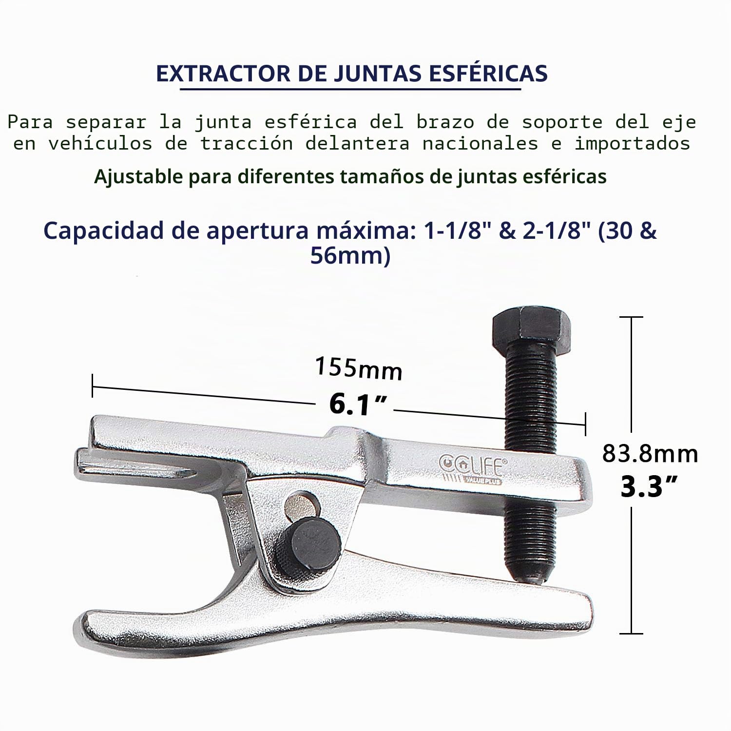 CCLIFE 5 piezas juego extractor de rotulas, extractor rotulas, extractor rotula, separador rotula | Extractor de rótulas, herramienta universal para exprimir todas las rótulas en el chasis