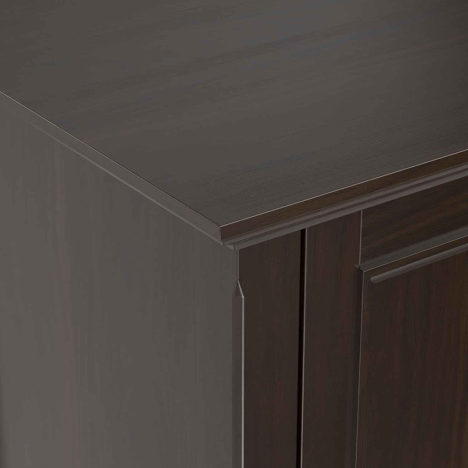 SIMPLIHOME Amherst TV Stand - 72 inch Wide Solid Wood Media Console in Brunette Brown, Transitional Entertainment Center for Living Room for TVs up to 80 Inches with Shelves and Cable Management