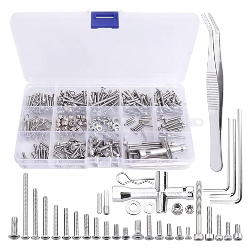 Kit de tornillos RC M2.5 M3 M4, arandelas, tuercas de bloqueo, clips de cuerpo, pasadores de rueda, llave cruzada, cierre de hardware para 110