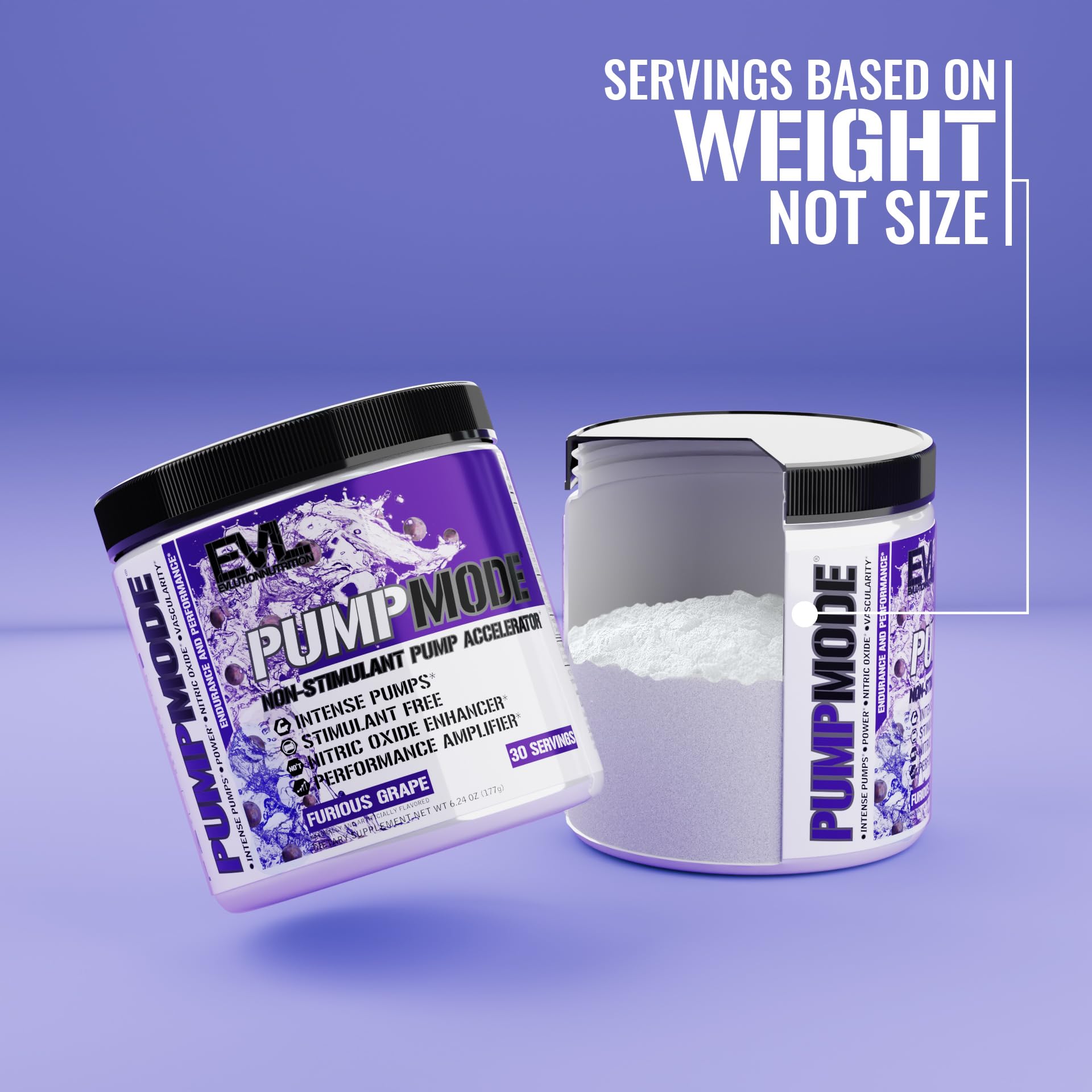 EVL PumpMode Nitric Oxide Booster Pre Workout Powder - Furious Grape — Amazon image 4