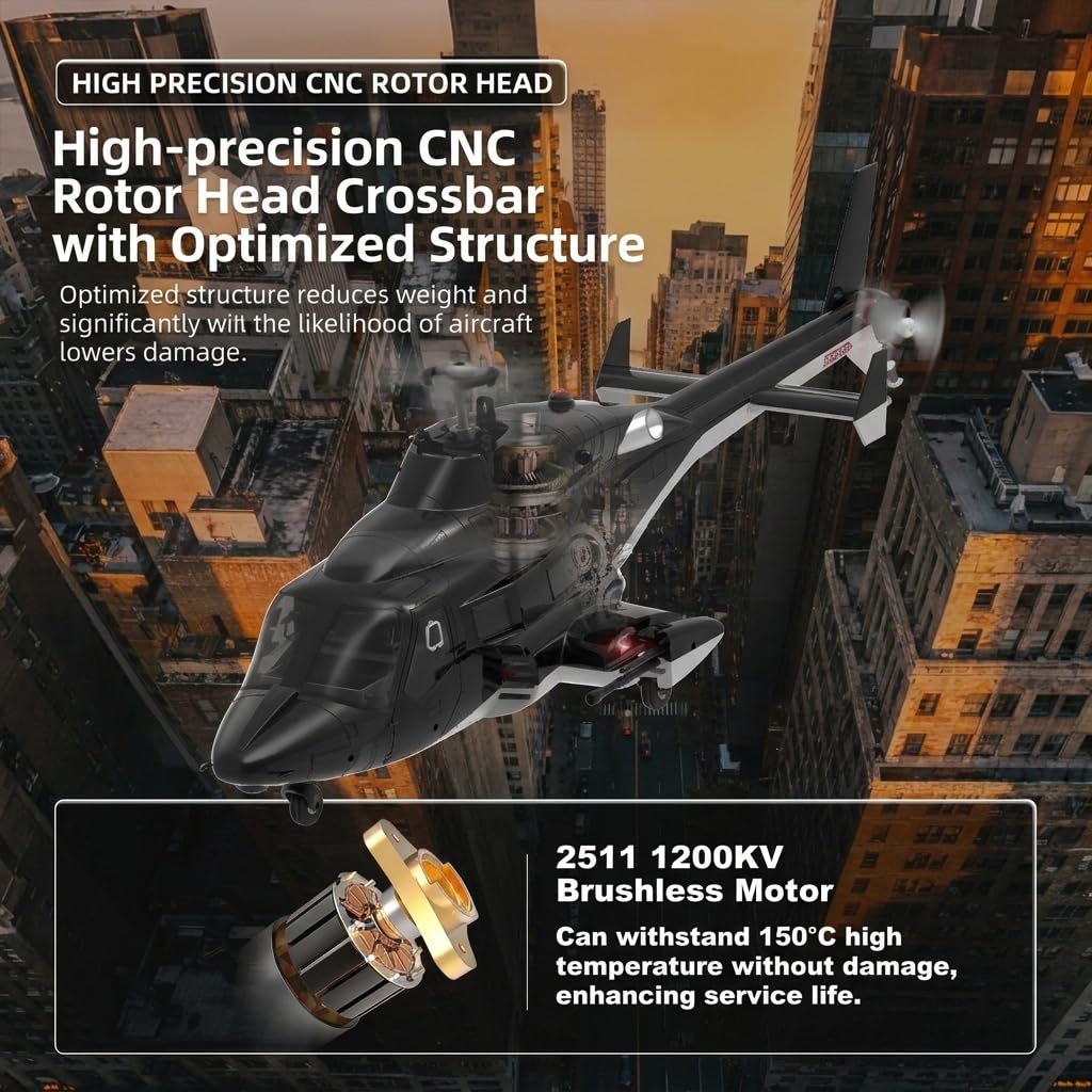 Elicottero RC F02, scala 1:34, volo indietro, 1 batteria