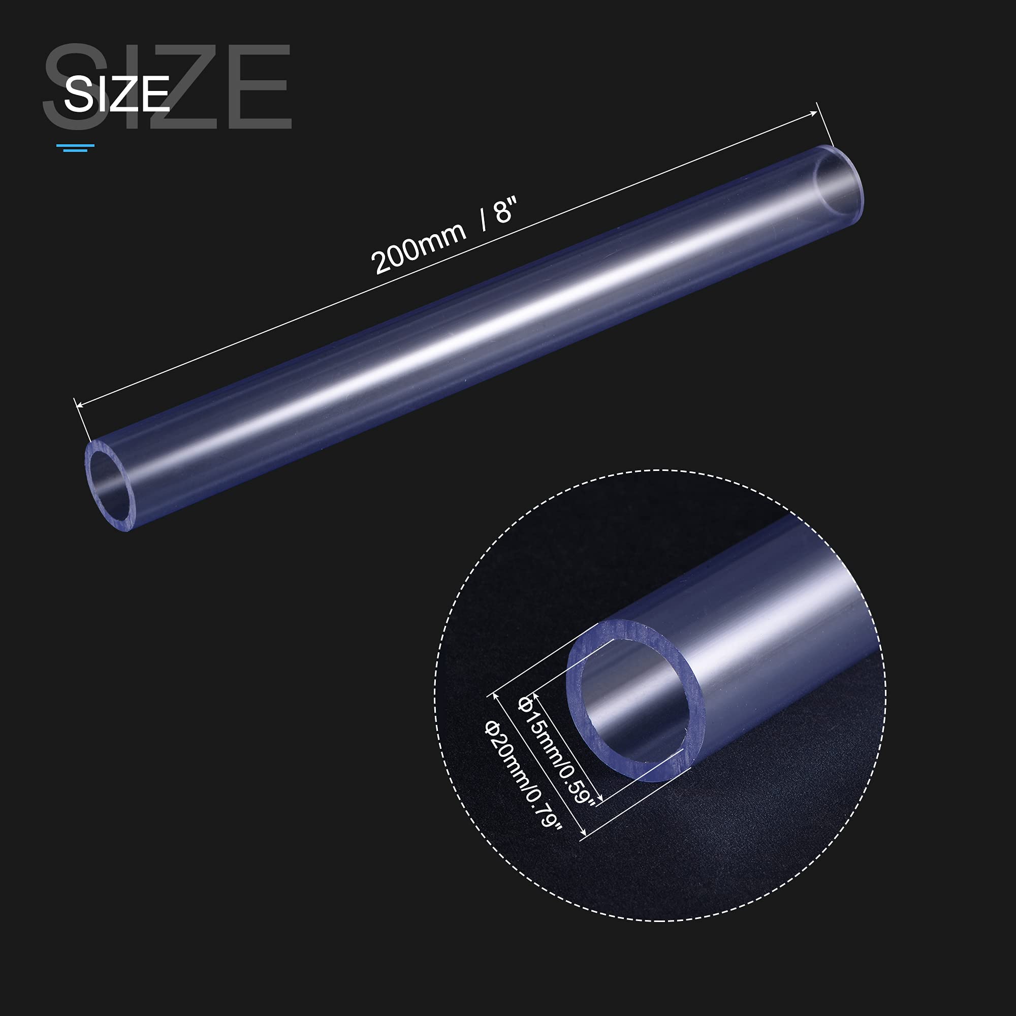 Produktbild von Sourcing Map Transparentes PVC-Rohr 2 Stück – Innendurchmesser 46 Mm, Außen-Ø 50 Mm, Länge 305 Mm, Aus PMMA, Schlagzäh, Hitzebeständig – Für Lampenbau, Aquarien, DIY Und Möbel