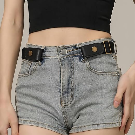 Cintos elásticos sem fivela para homens e mulheres, cintos invisíveis confortáveis para calças jeans