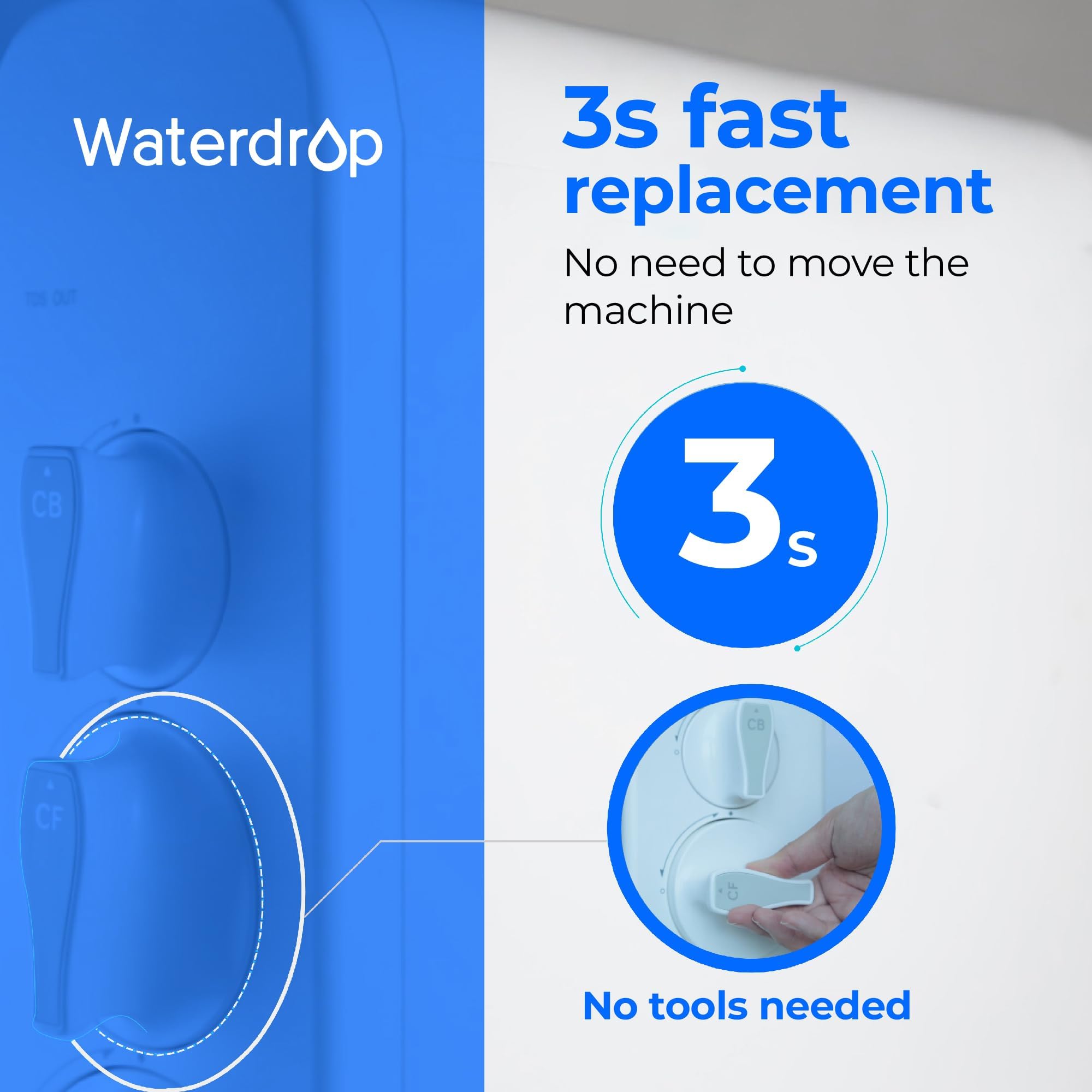 Waterdrop Filtro WD-G3-N1CF, Durata di 6 Mesi, Sostitutivo del Sistema a Osmosi Inversa WD-G3-W, Confezione da 2 pz.