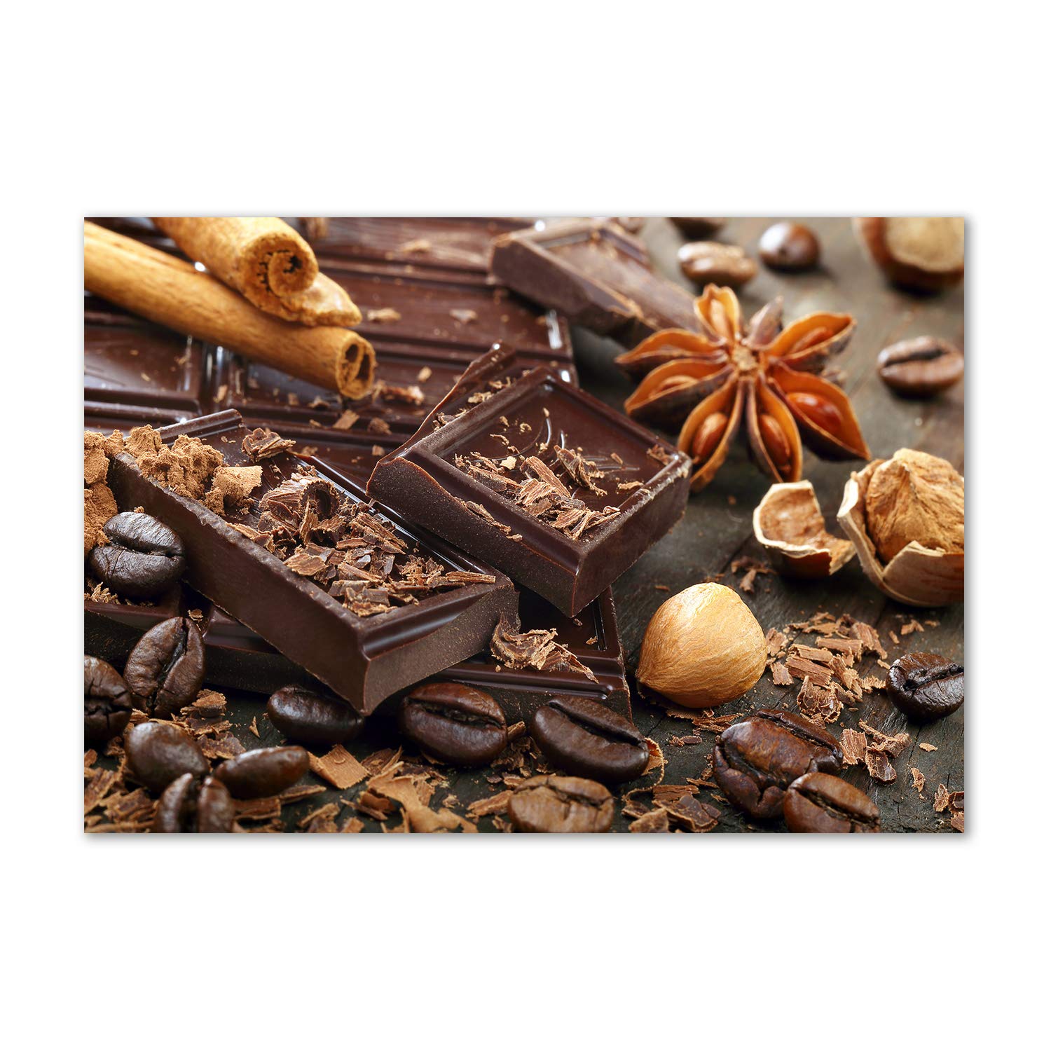 Mural acrylic glass picture marron chocolat tableau déco salon