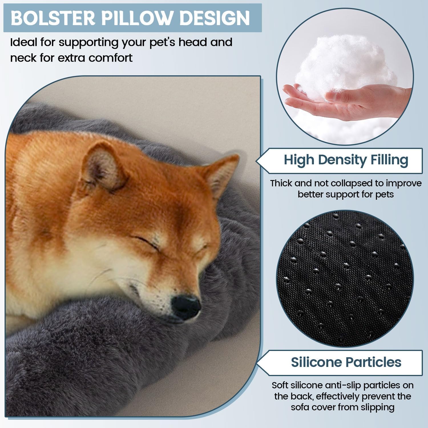 LiveGo Coperte per divani da animali domestici con morbida peluche di coniglio spesso, tappetino per letto per cani per divano, copertura per divano lavabile in morbida peluche per cani