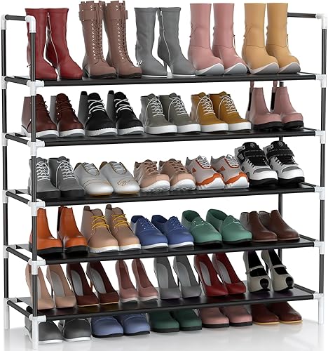 Organizador de zapatos de 5 niveles, 30 pares, estante ajustable para zapatos, torre de metal alto para armario con piezas de repuesto, montaje de
