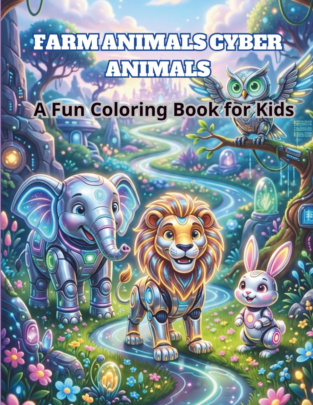 Cyber Animals: A Fun Coloring Book for Kids: Robotic Creatures to Color for Ages 4–12 – Explore a Futuristic World of Animal