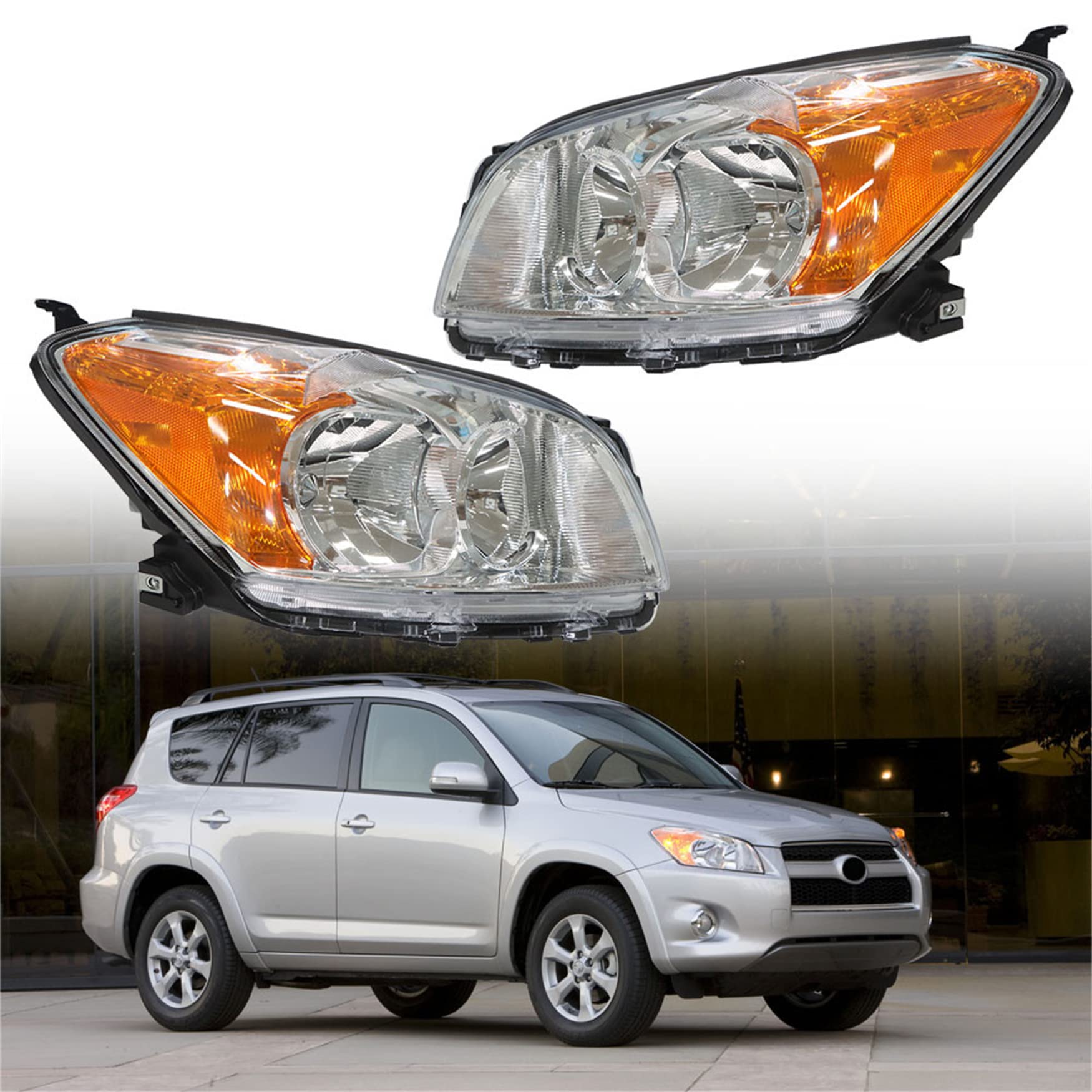 Photo 1 of WFLNHB Front Headlights Assembly Replacement for 2009-2012 Toyota RAV4 Projector Headlights Headlamps Driver and Passenger Side