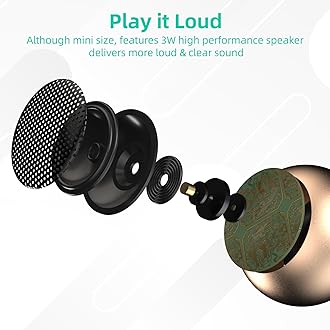 2Pack Portable Mini Speakers, Bluetooth Tiny Speakers,Wireless Micro Speaker for Phone/PC/Tablet, Rechargeable Battery, Built-in Microphone, Cute Mini Speaker with Strap to Carry, Gold