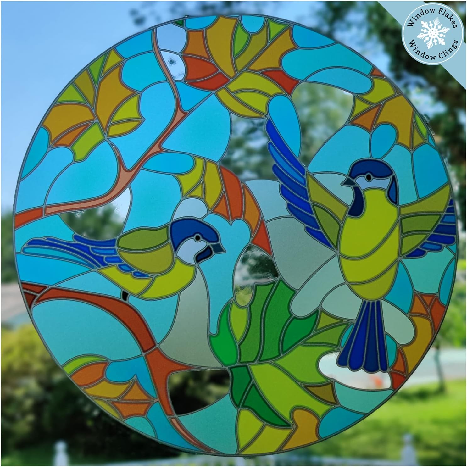 Buy Bird Stain Glass Window Cling Stained Glass Window Decals