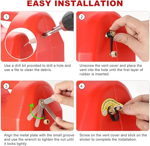 Miniatura 5 de Magicfour - Tapas de ventilación para bidones de gasolina de combustible, 3 unidades de tapas de ventilación para tanque de gasolina de repuesto