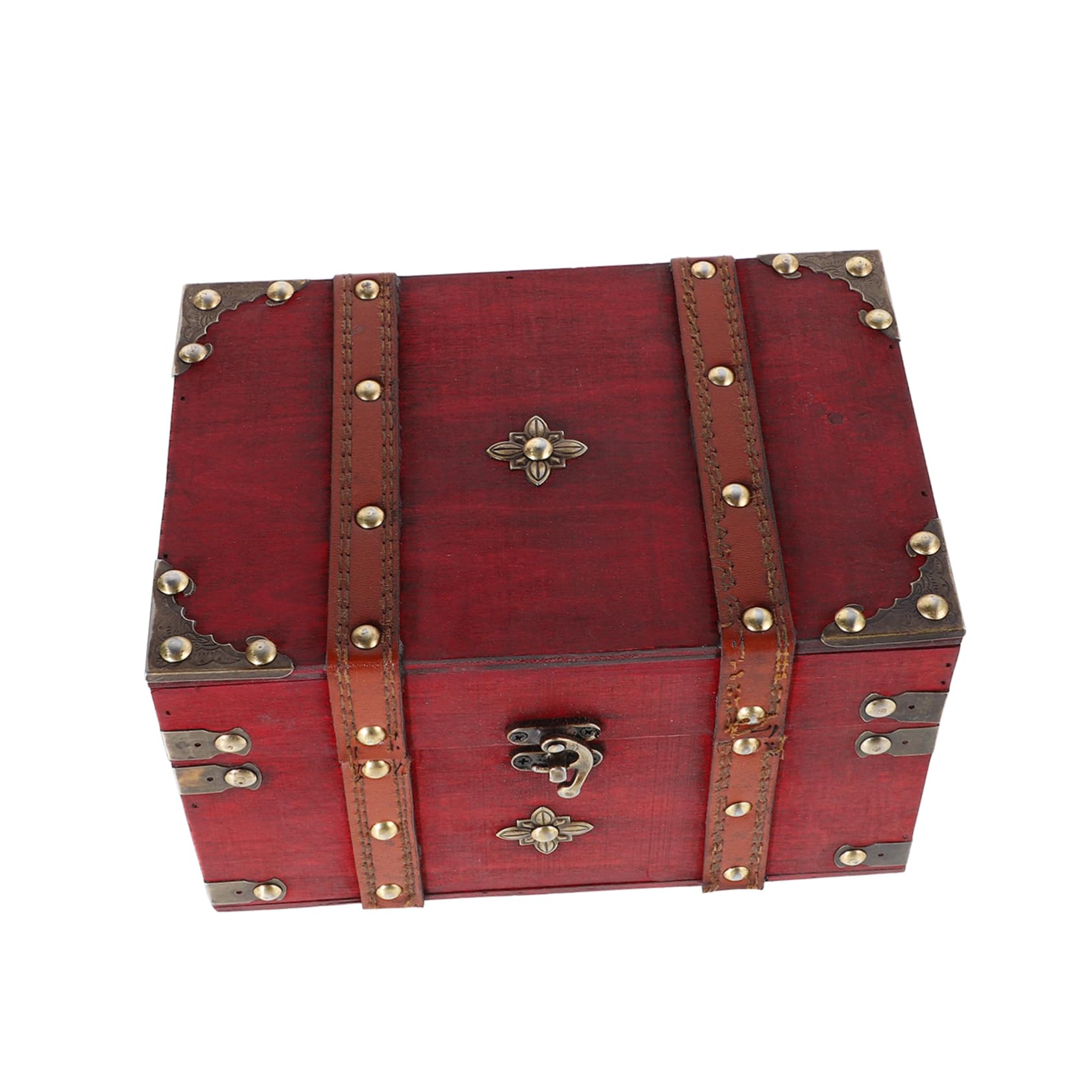 BESTYASH Retro Wooden Keepsake Box with Lock Large Capacity Storage Chest for Jewelry and Treasures Vintage Decorative Organizer for Bedroom and Desktop