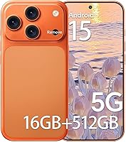 SEMIYUUKEE WK17 Unlocked 5G Android 15 Smartphone: 16GB RAM + 512GB, Snapdragon 888, 6.9" OLED, 104MP Camera, 5000mAh (Orange)