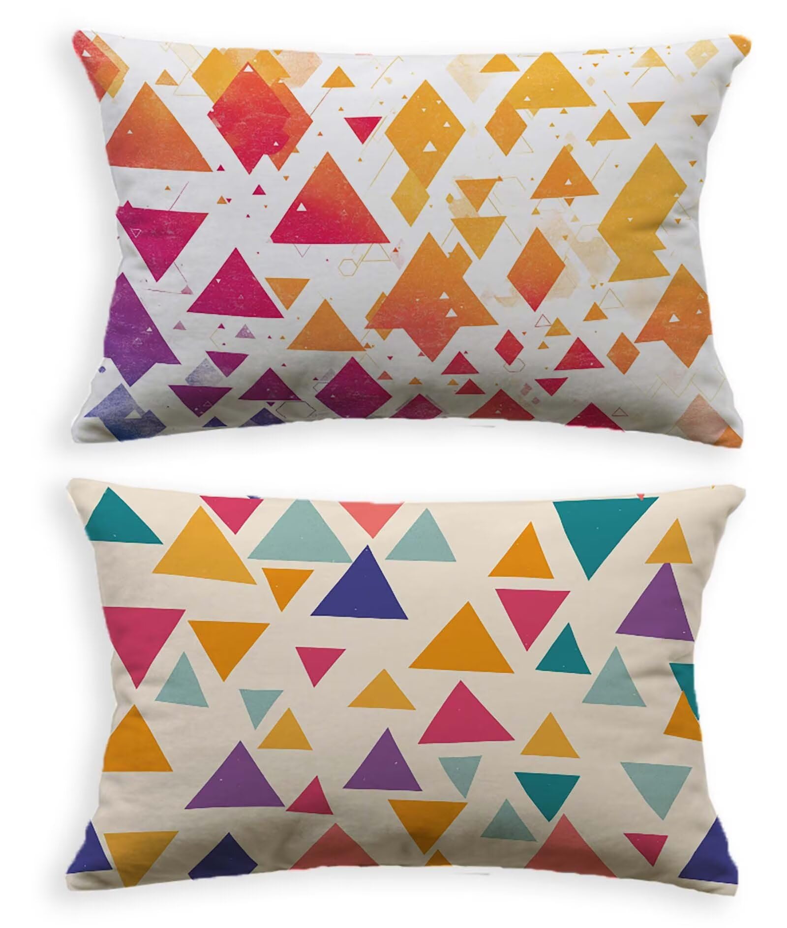 Housse de coussin 60x80 cm en velours avec motif géométrique moderne lot de 2