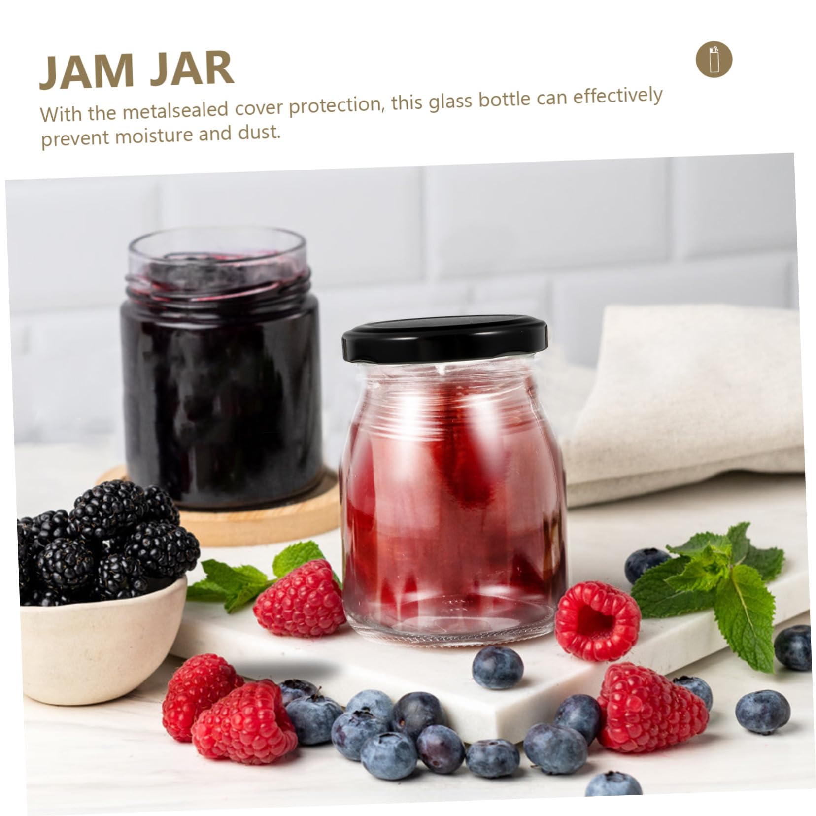 Ciieeo 10 Stück Teiliges Kleine Glasbehälter mit Metalldeckel Luftdichte Vorratsdosen für Küche Dessert Pudding Süßigkeiten Marmelade Vielseitige Aufbewahrung Sichere Glasflaschen