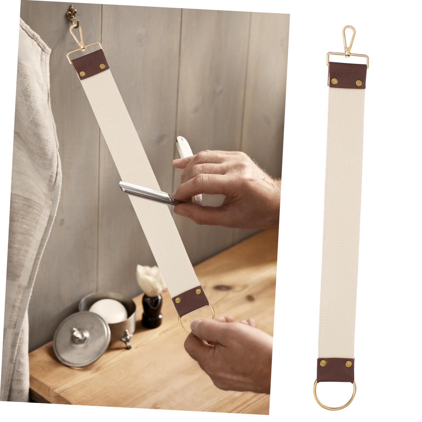 FOMIYES 3 Pz Panno Per Affilare Cintura Per Rasoio Cinturino Da Cinturino Per Rasoio Da Cintura Da Barba Affila Scalpelli Doppio Coltello Per Lucidare Tessuto