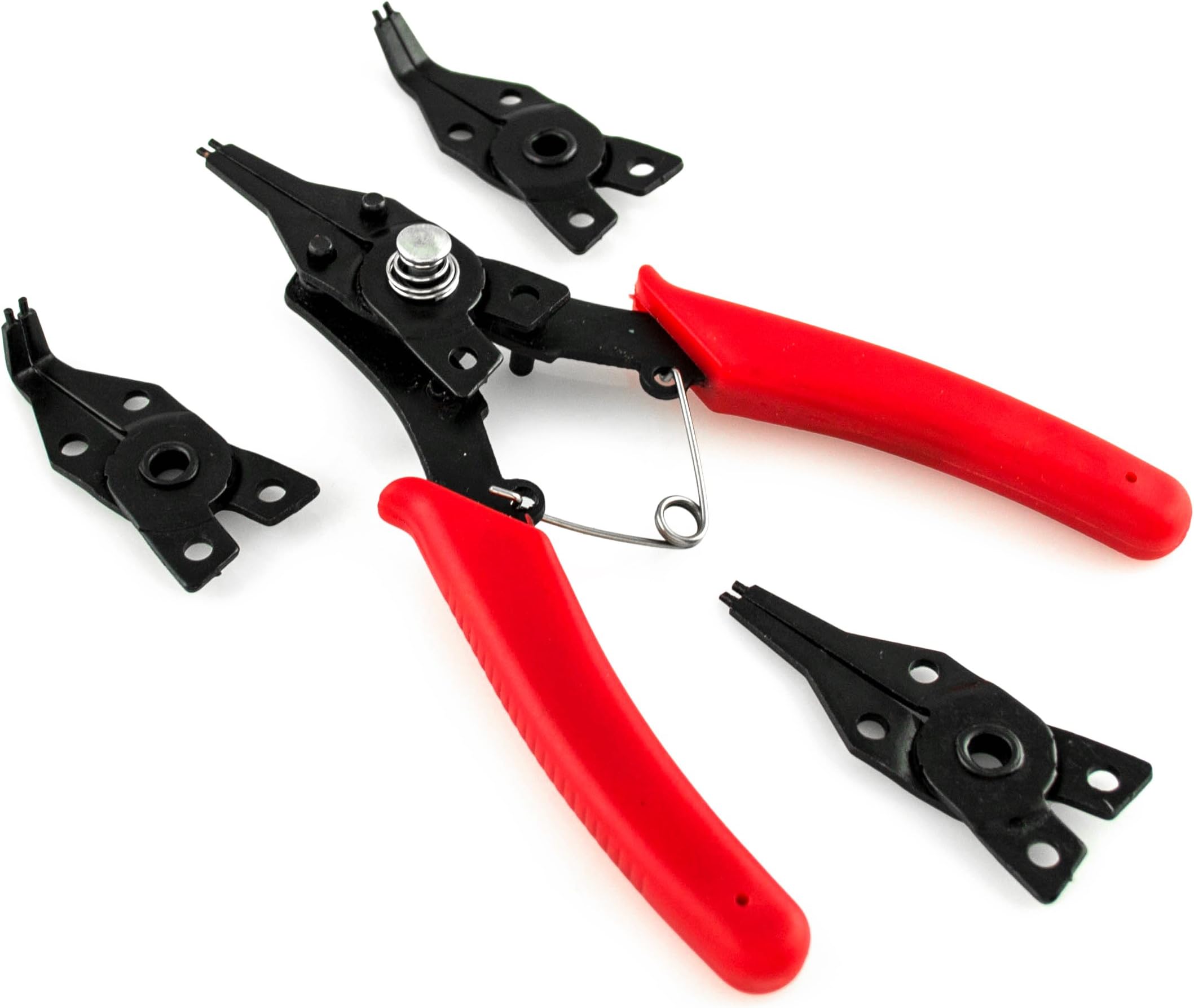 New Bastex 4 in 1 Snap Ring Pliers Set for Removal of Retaining Clip Circlip Snap Rings Jesus Clips Wrist Pin Clips E-Clips Internal External CirClips Automotive and Engine Repair Projects
