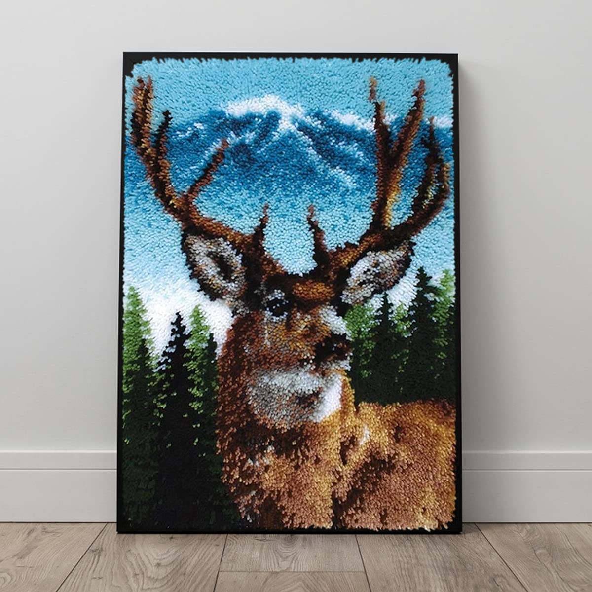 ROCKY&CHAO Tapis à nouer soi-même, kits de nouage kit de crochet à loquet ensemble à faire soi-même pour enfants et adultes 50 x 38 cm