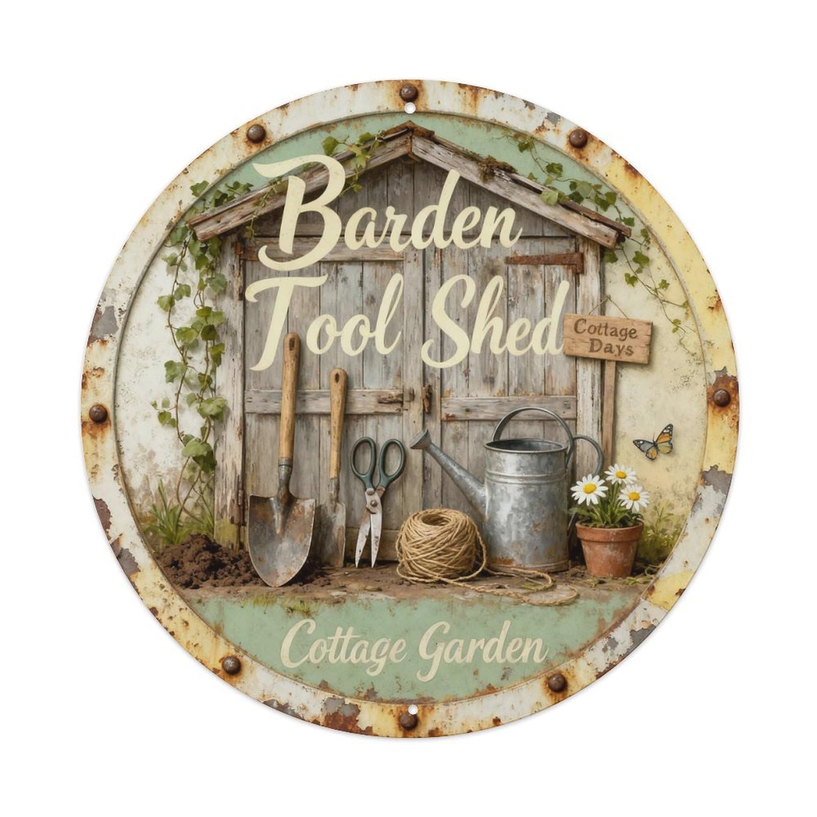 Garden Tool Shed Metal Tin Sign Plaque