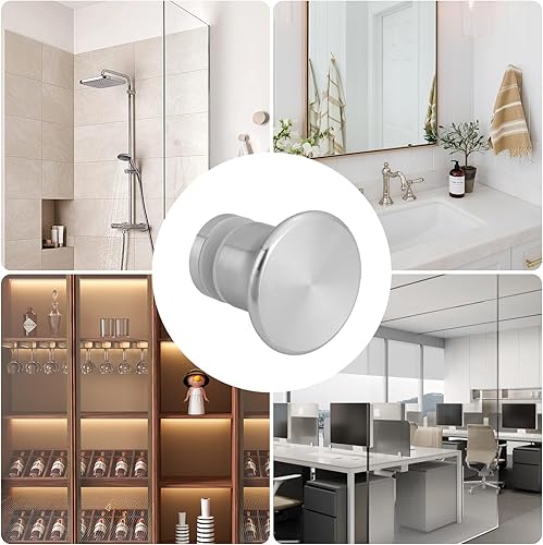 Miniatura 5 de Alise Tirador de puerta de vidrio para ducha, puertas corredizas de ducha, piezas de repuesto para puertas de vidrio de baño, acero inoxidable