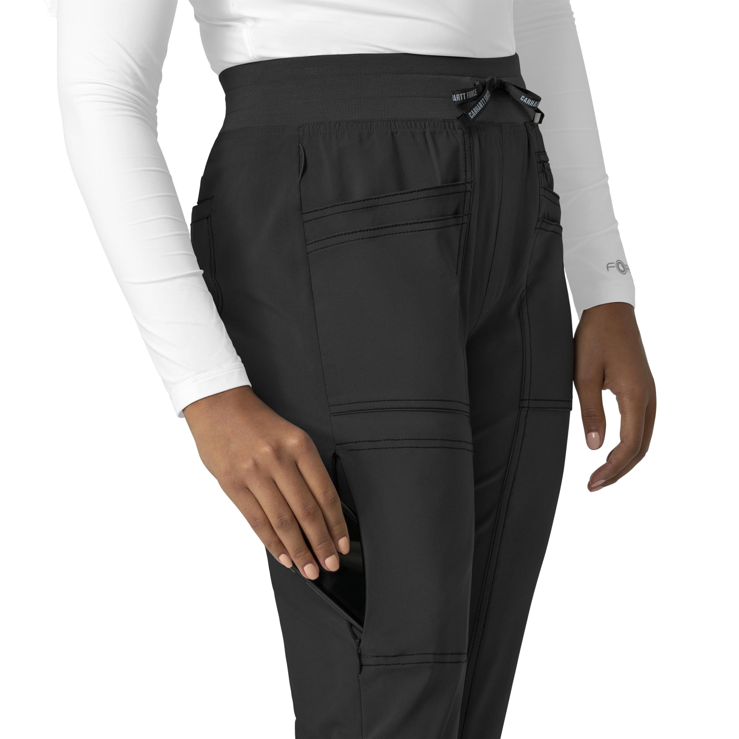 Carhartt Cross-Flex Scrubs for Women, Slim Leg Scrub Pants Black