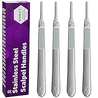 Vista 1 de Pack of 4 Scalpel Handle # 3, Premium Quality, Rust Proof Stainless Steel Scalpel Knife Handle, Lightweight and Durable,Fits Surgical Blades No. 10