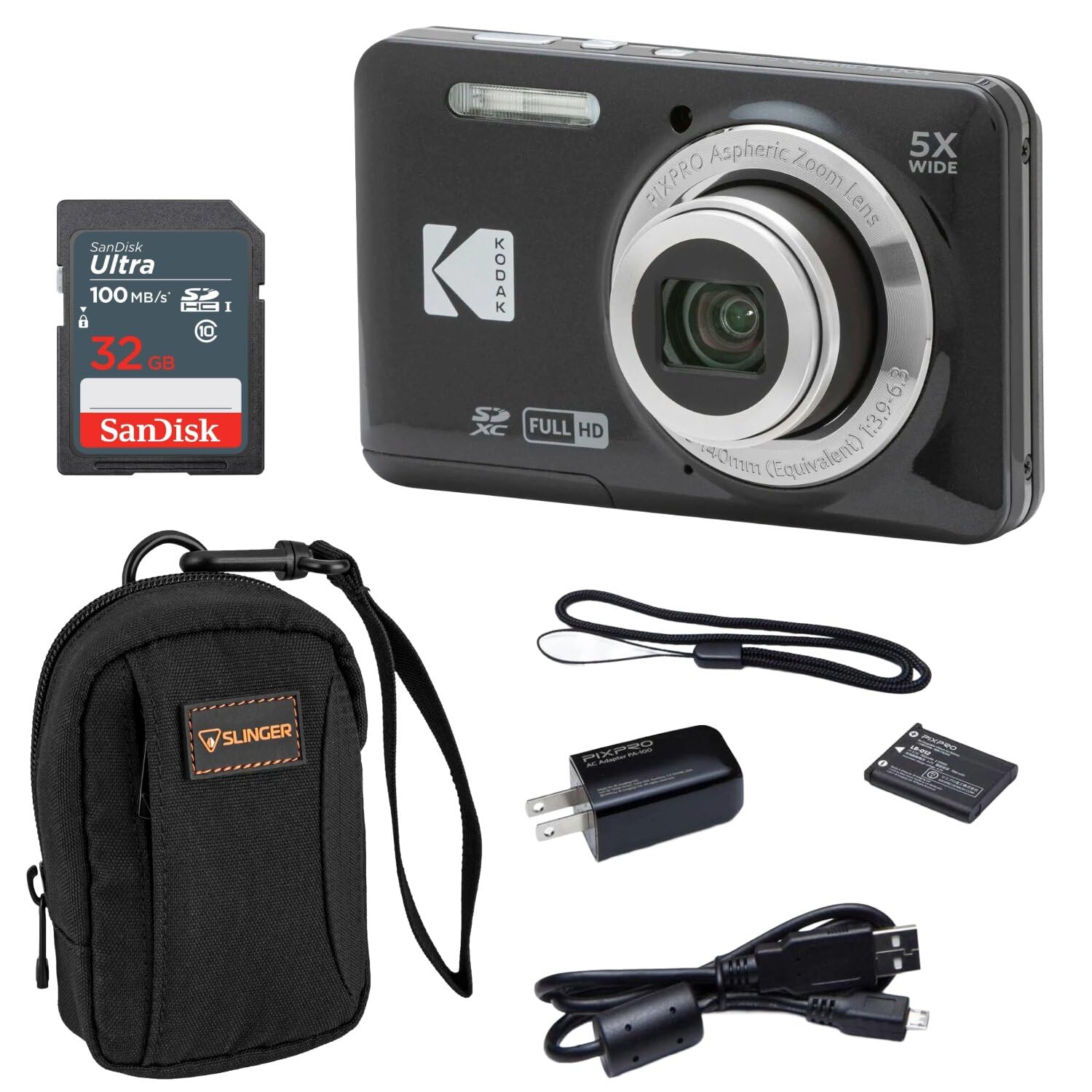 Amazon.com : KODAK PIXPRO FZ55-BK 16MP Digital Camera 5X Optical