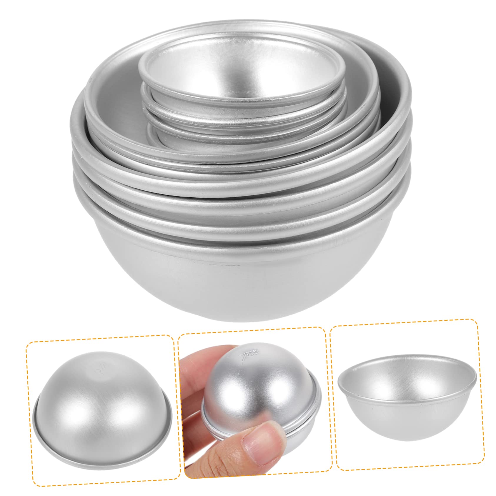 Moule Demi-boule en Alliage D’aluminium, Lot de 12 Pièces