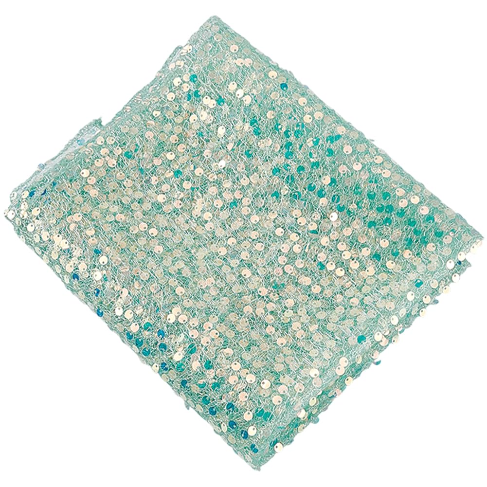 GORGECRAFT Runner da Tavola Iridescente con Paillettes 280 x 44cm Rettangolare Glitterato con Tovaglia per Feste da Sirena Compleanni Matrimoni Feste Decorazioni Verde Medio.
