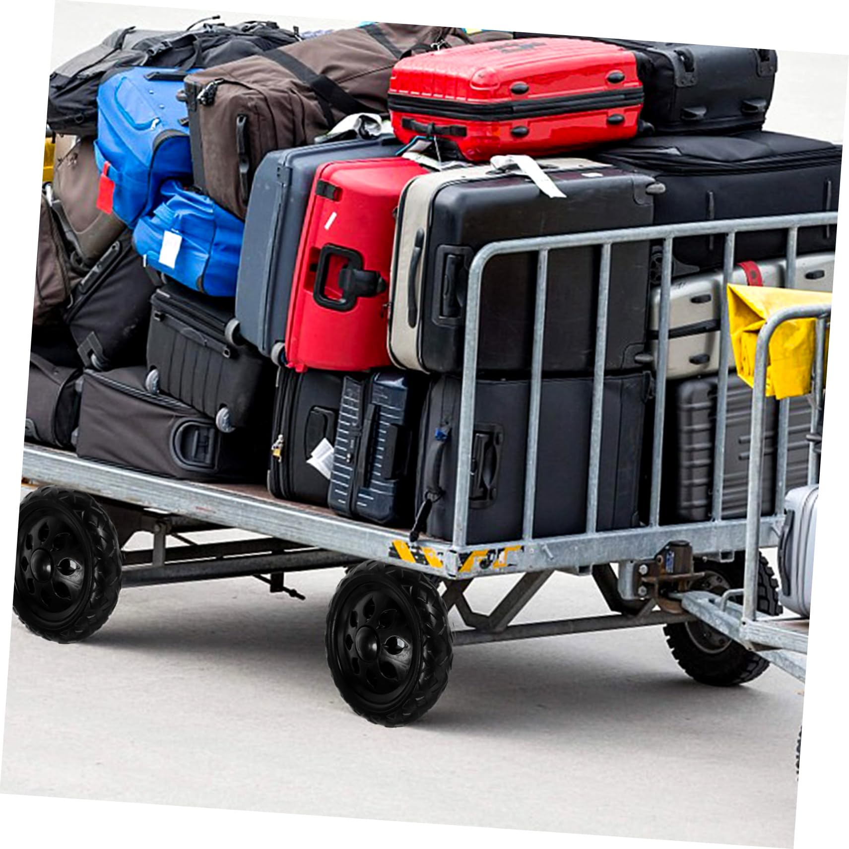 HOMSFOU Ruedas Para Carrito De Compras 2 Piezas Repuestos Ruedas Giratorias 6.29X6.29X1.18 Pulgadas Ruedas De Repuesto Para Carro De Compra Uso Diario Fácil Instalación