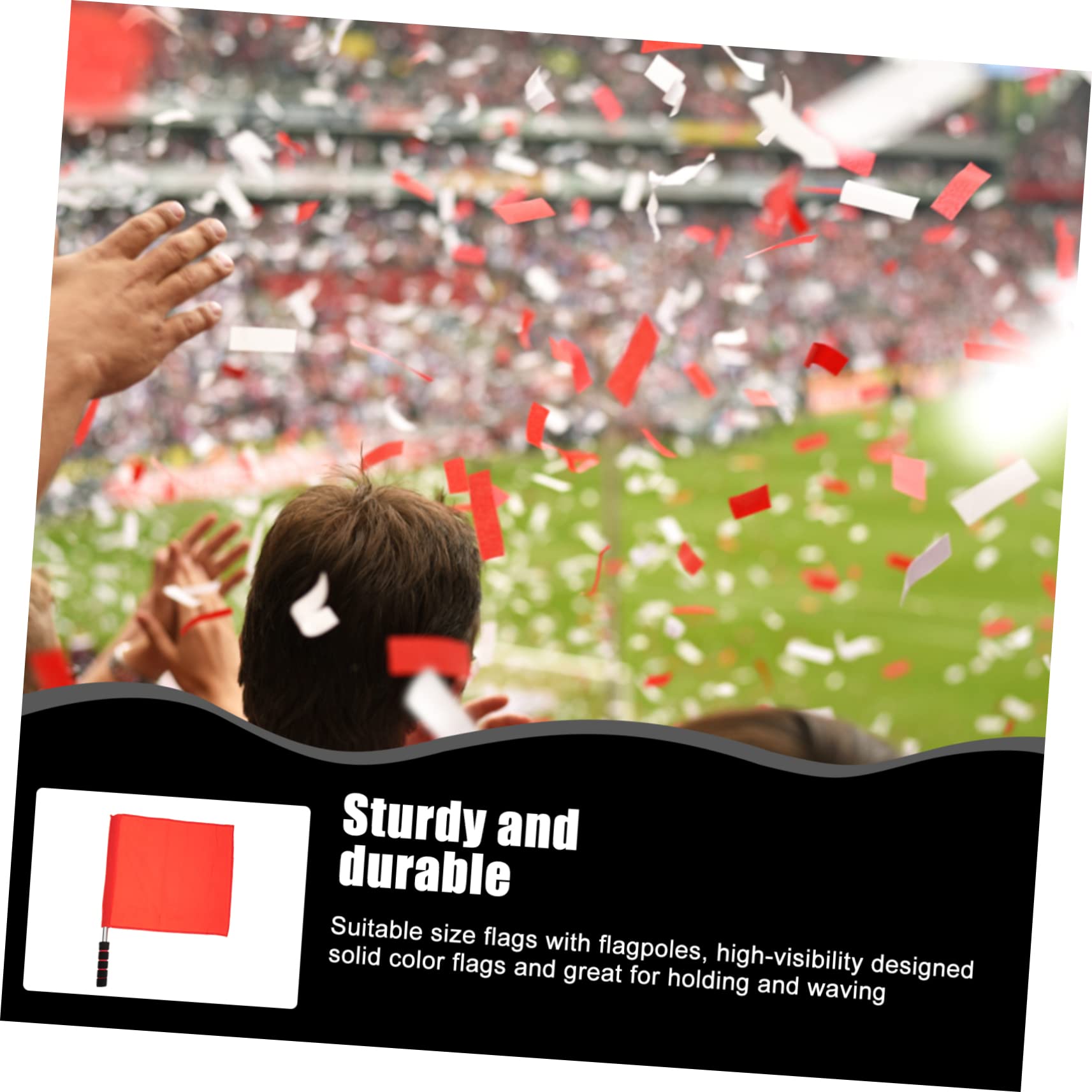 OHPHCALL Flags Set 2pcs Warning Signal Flags Traffic Safety Judges and Fan Cheering Easy to Handle