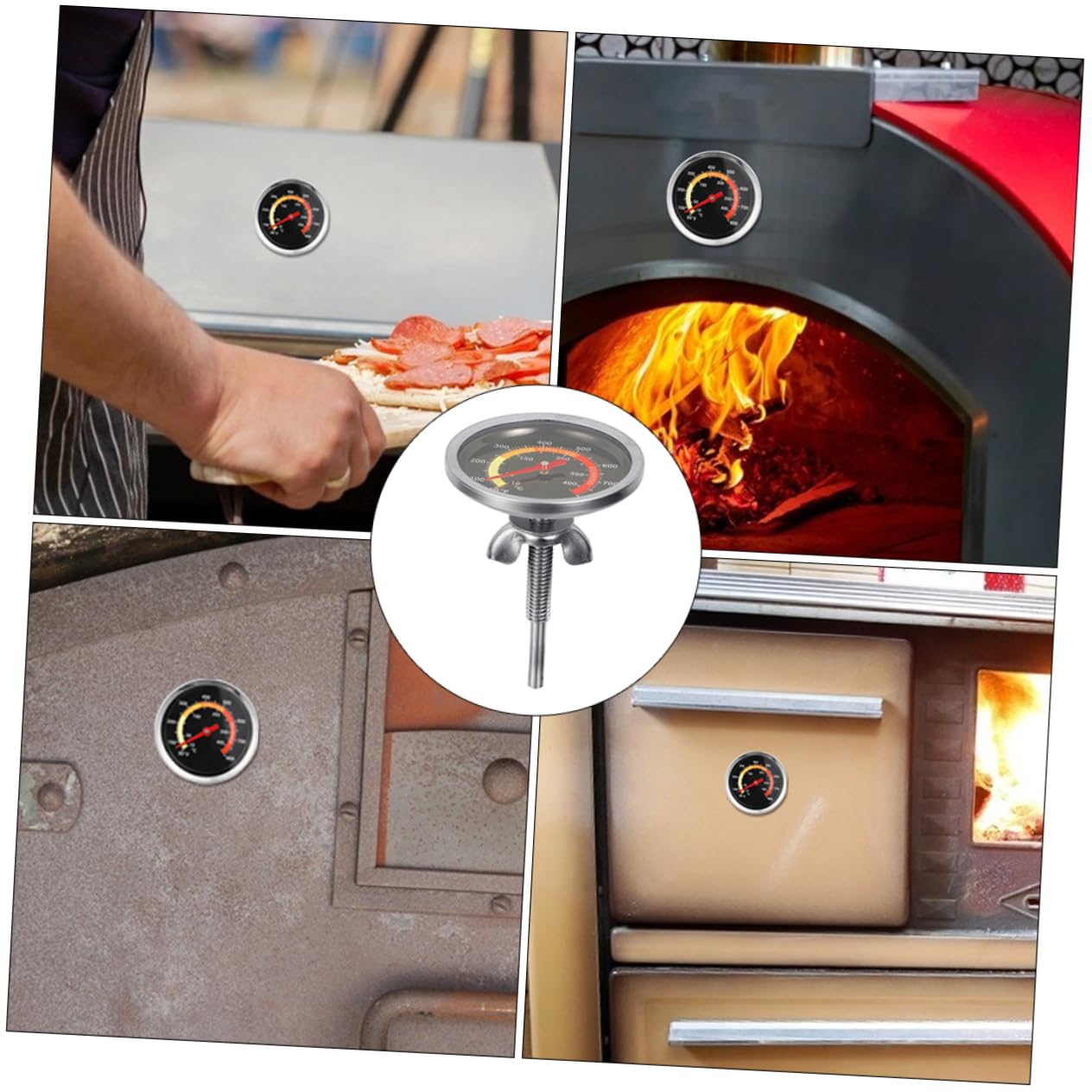 2piezas Termómetros Bimetálicos De Acero Inoxidable Para Horno De Barbacoa Para Cocina De Hotel Uso De Pollo o Pavo