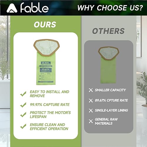 Miniatura 6 de Paquete de 20 bolsas de aspiradora de mochila 107313 compatibles con aspiradora ProTeam de 10 cuartos de galón, reemplaza #107313 con cuello