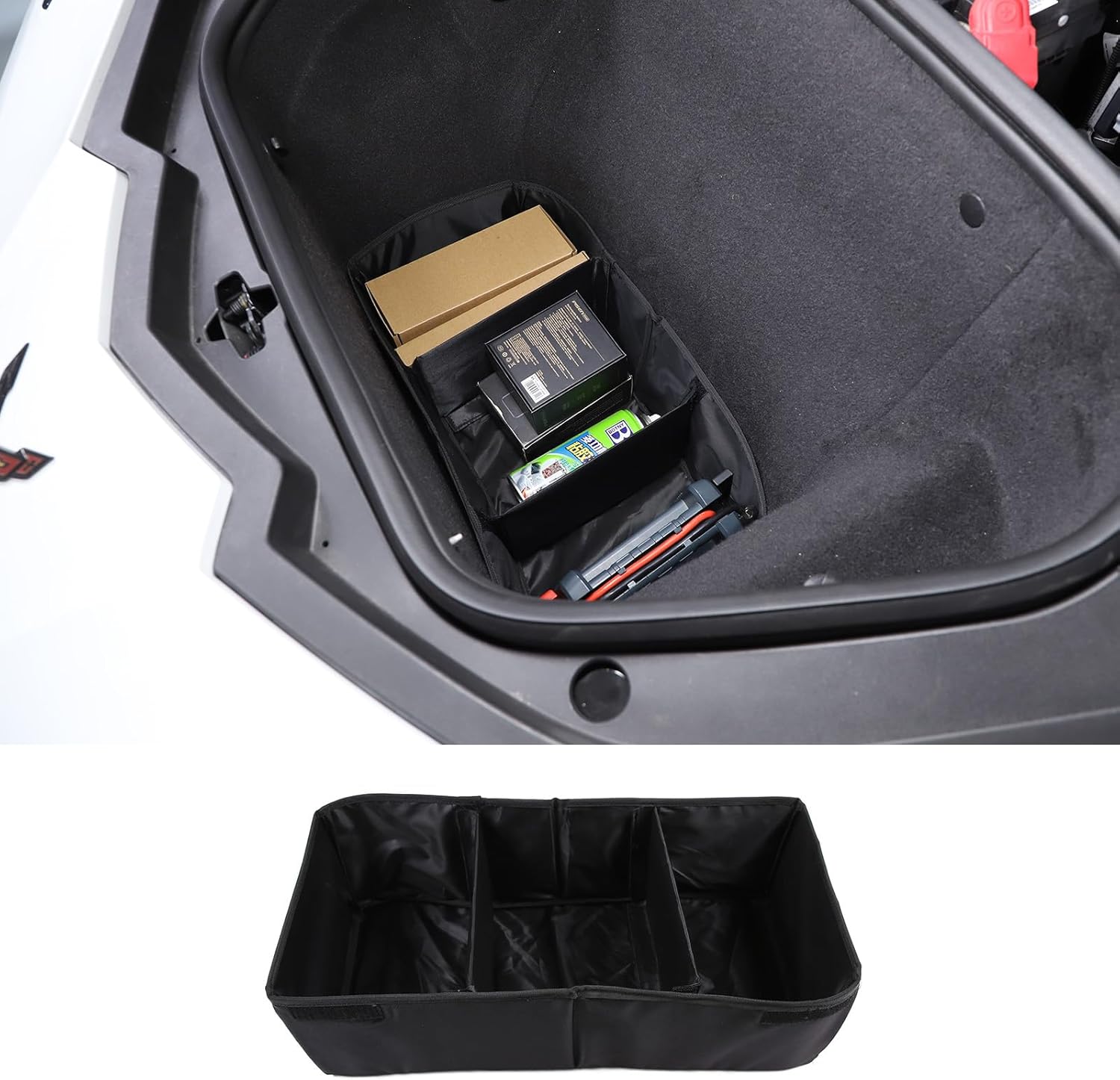 Front Trunk Organizer Compatible with Corvette C8 2020-2025 Foldable Waterproof Frunk Storage Bins Organizer Front Trunk Storage Box Collapsible Multi-Compartment Car Luggage