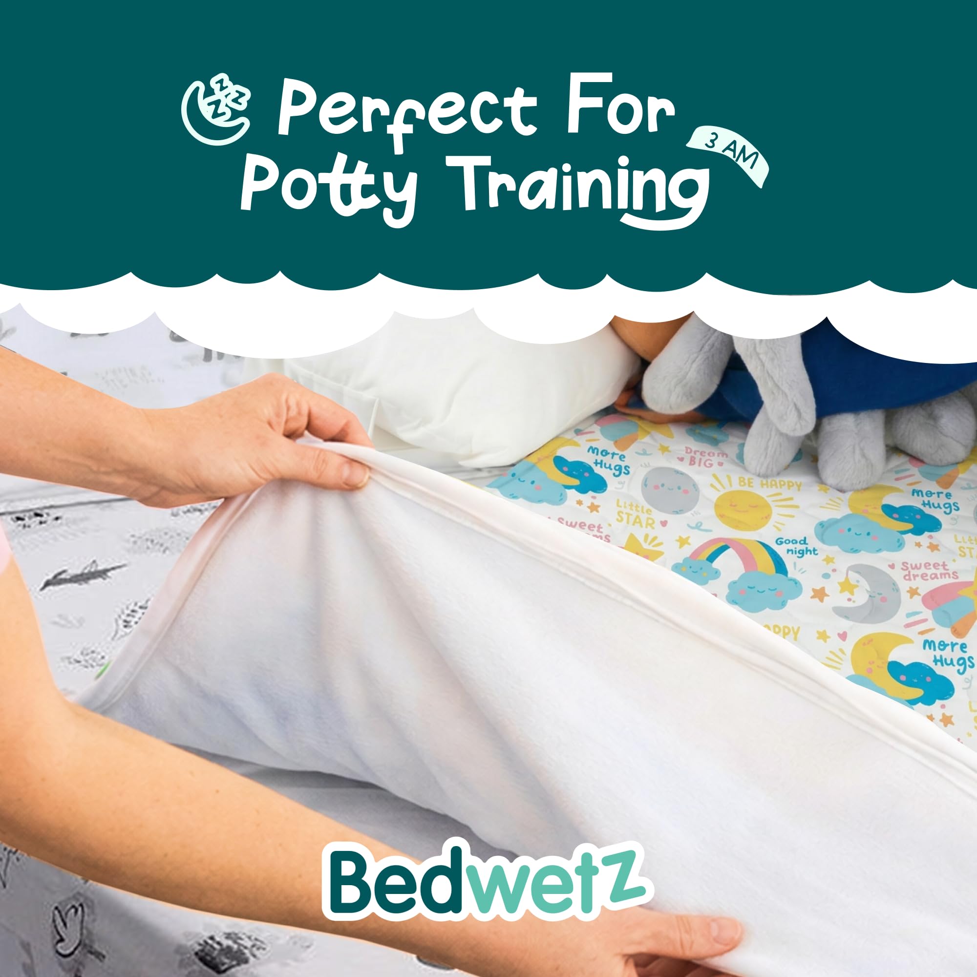 Protector de colchón 100% impermeable para entrenamiento de limpieza de 2 piezas | Sábanas anticama mojada, tamaño adecuado para camas individuales y para niños pequeños | Alfombra