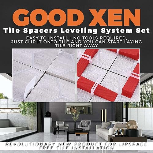 Miniatura 5 de GOOD XEN Sistema de nivelación de azulejos - (5,000 clips) Espaciadores de azulejos de 18 pulgadas ideal para pisos extensos y azulejos de pared -