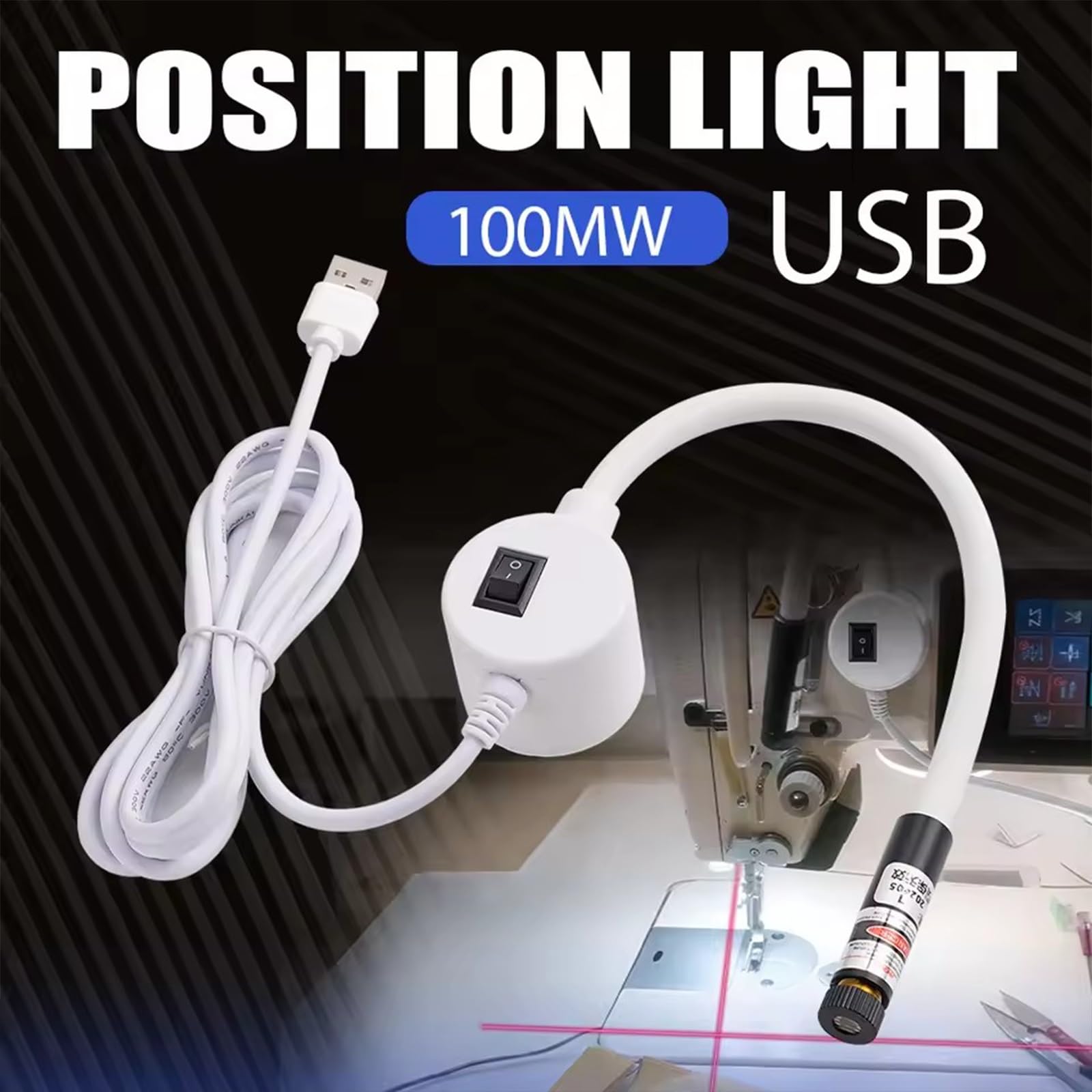Generisch Magnetische Positionierlaserleuchte Für Nähmaschinen, Laserführung Für Geradstiche, Verstellbare Sichtführung, Freihändiges Präzisions-Quilthilfsmittel(MIX-3PCS)