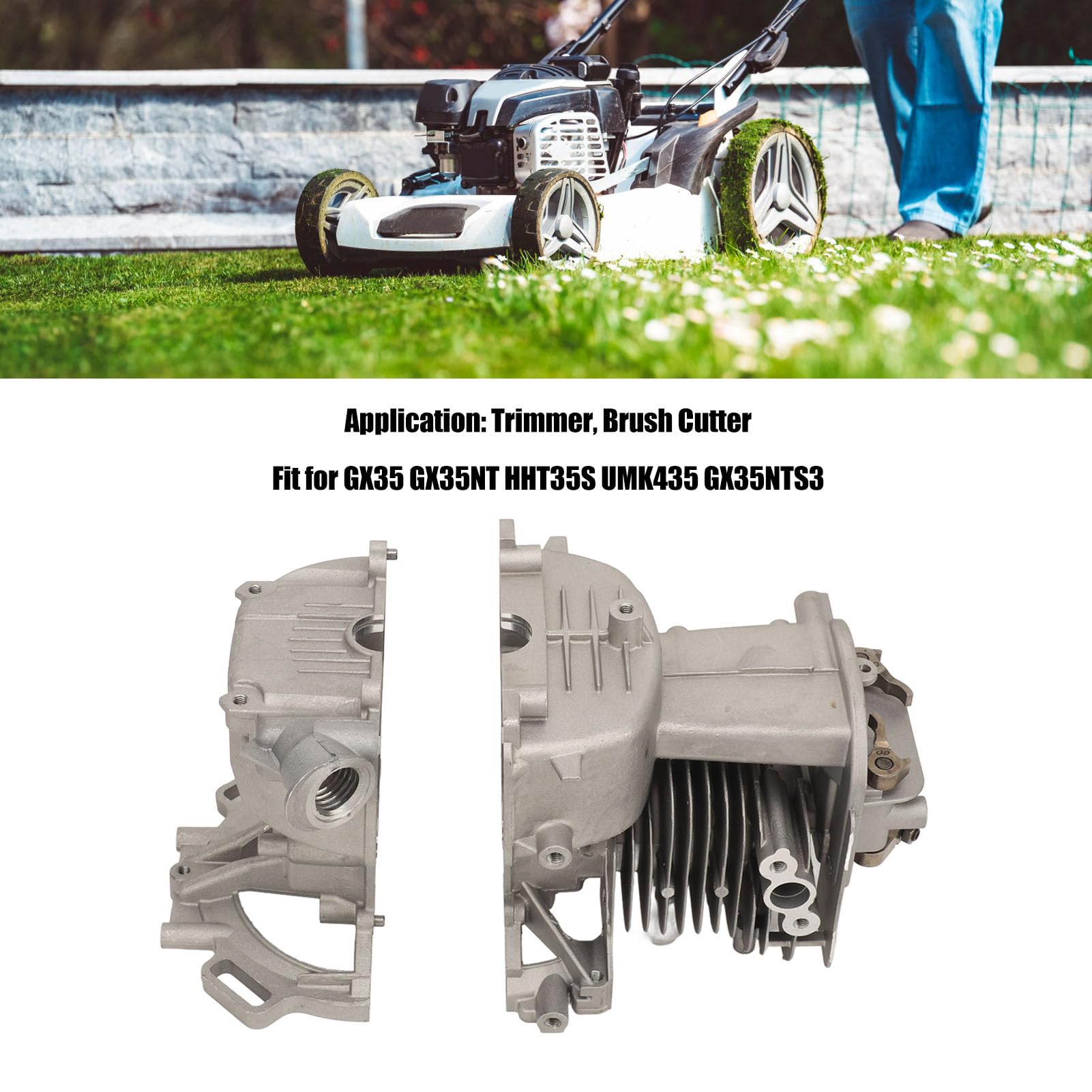Tnfeeon Conjunto de Pistón de Cilindro, Material de Aluminio, Fácil Instalación, para Recortadora y Desbrozadora GX35, Piezas de Repuesto de 39 Mm de Diámetro