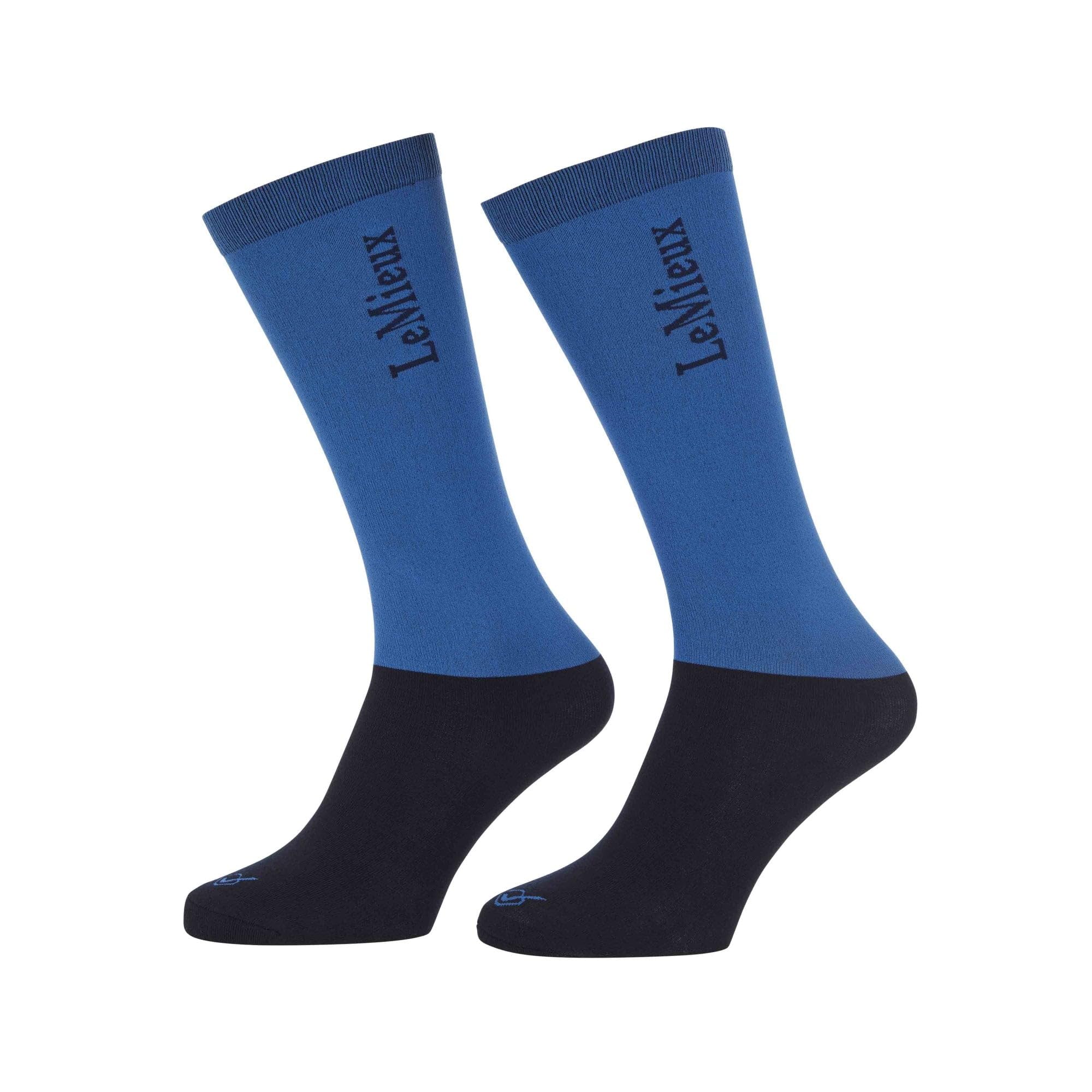 Lemieux Unisex Benetton Blue Horse Riding Competition Socks - Twin Pack - S
